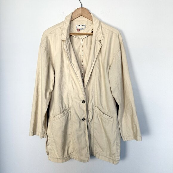 Anthropologie Pilcro Oversized Linen Blazer Womens Medium Casual Preppy Resort - Picture 1 of 9